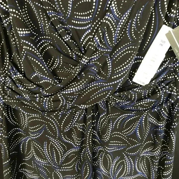 Investments Sleeveless,twisted waist detail,round neck,flare,stretch,dot print - Picture 11 of 12